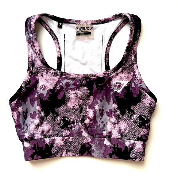 Gymshark Other - Gymshark Purple Camo Sport Bra with cell phone pocket XS